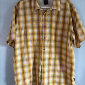The North Face Yellow and‎ White Plaid Men's Shirt